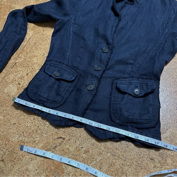 J. Crew Black Washed 100% Linen Academy Jacket 3 Button Blazer Sz XS - Picture 13 of 15